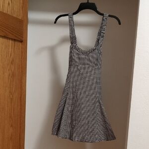 Maeve Black and White Checkered Mini Dress